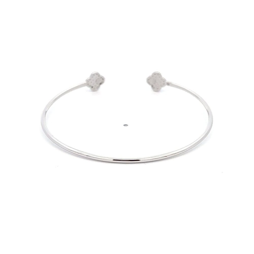 925 Sterling Silver Bangle Size 6.5 inches Flower - Picture 4 of 5